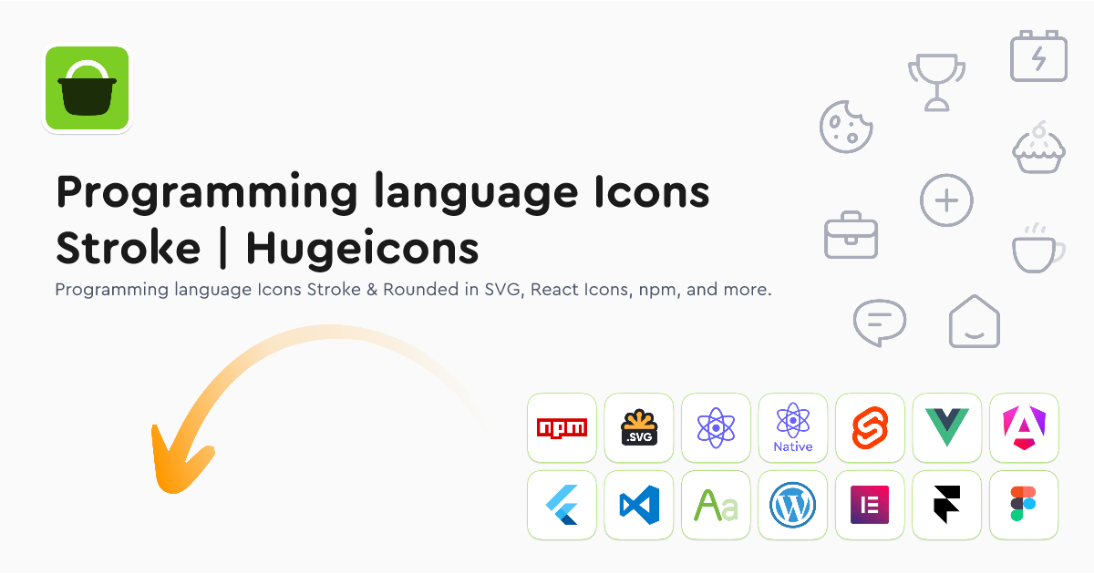 Programming language Icons Stroke | Hugeicons