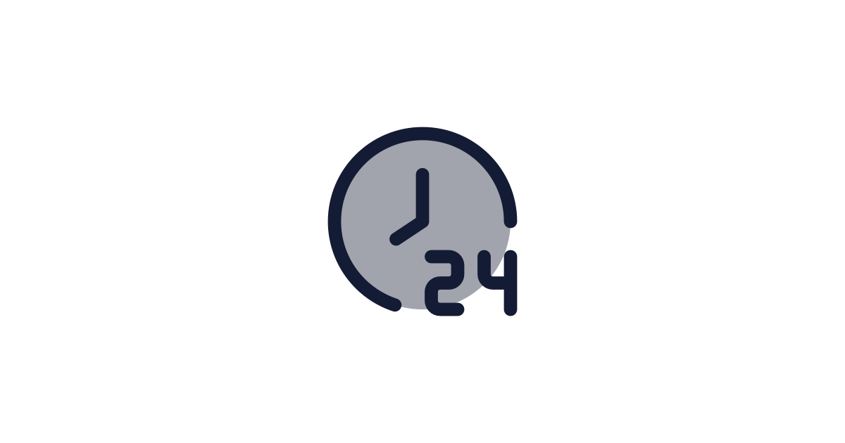 24 Hours Clock Icon Free Download | PNG, SVG & Icon Font Format