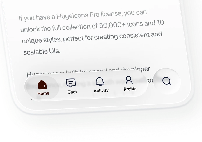 Liquid glass interface preview